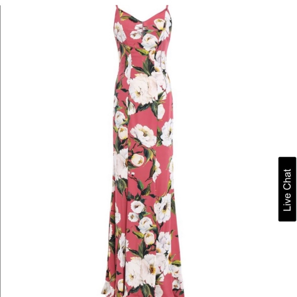 DOLCE GABBANA PINK FLORAL SILK dress IT42 (size 40-small) authentic